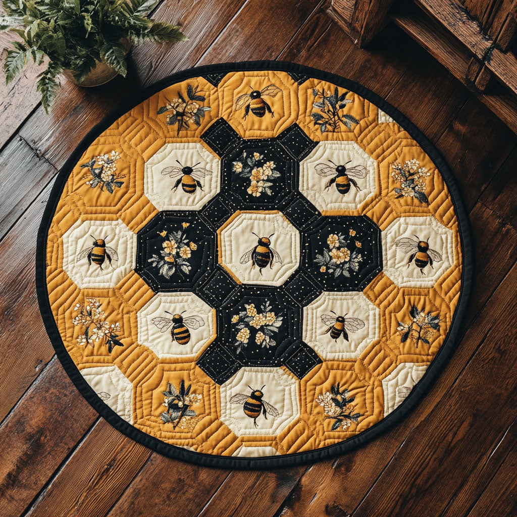 Bee Sweet As Honey WU2103020CL Quilted Round Mat