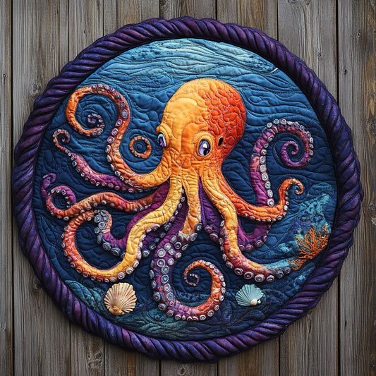 Ocean Ember Swirl CP1207008CL Quilted Round Mat