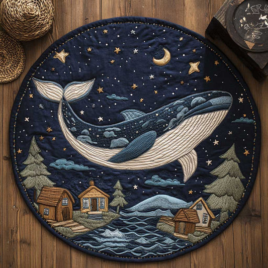 Dreaming Whale WN2403026CL Quilted Round Mat