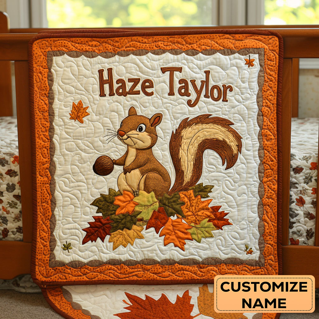 Forest Squirrel Nest WN3007044CL Personalized Baby Quilt