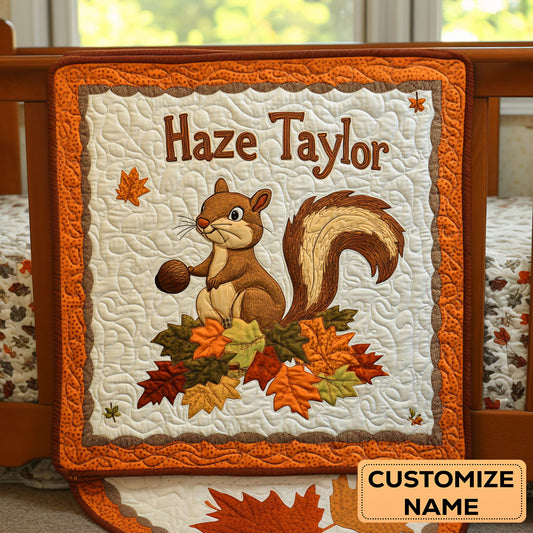 Forest Squirrel Nest WN3007044CL Personalized Baby Quilt