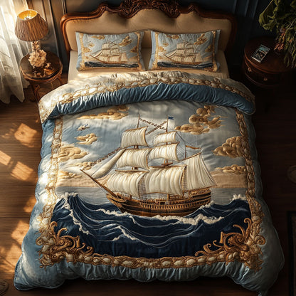Golden Sailboat WN0809056CL Duvet Cover Set