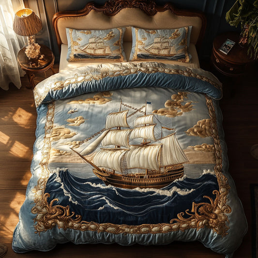 Golden Sailboat WN0809056CL Duvet Cover Set
