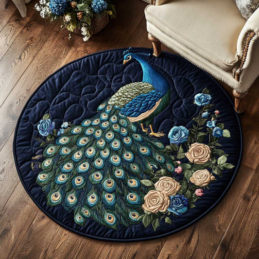 Majestic Peacock WN2103096CL Quilted Round Mat