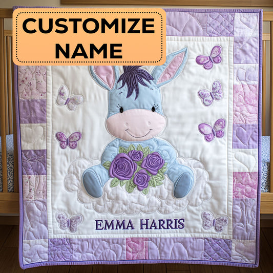 Donkey Buddy CW2807022CL Personalized Baby Quilt