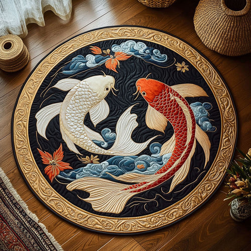 Fish Of Fortune WY0508004CL Quilted Round Mat