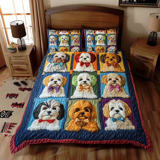 Shih Tzu Patchwork WX2111085CL Duvet Cover Set