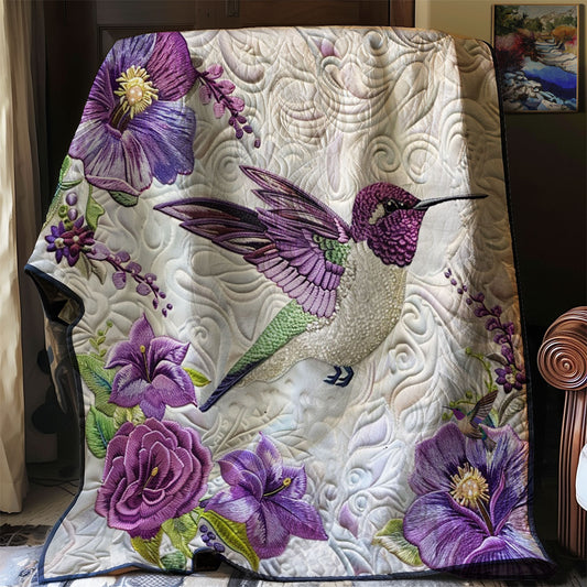 Purple Hummingbird WJ2512021CL Quilt