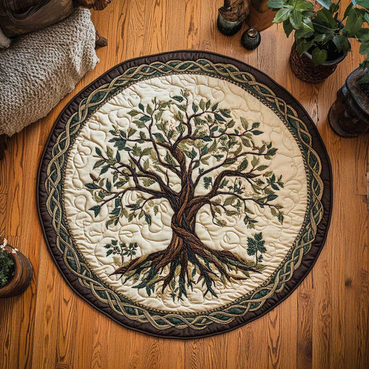 Tree Of Life Roots WN0504048CL Quilted Round Mat