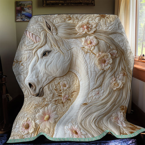 White Horse Flower  WX1912025CL Quilt