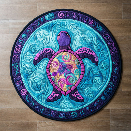 Turtle Mandala WX2005045CL Quilted Round Mat