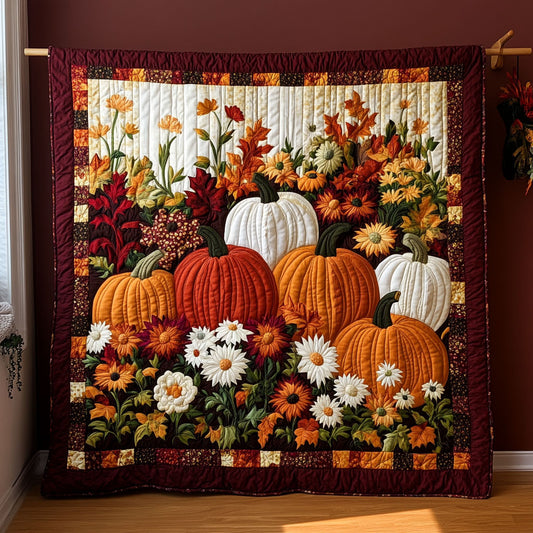 White And Orange Pumpkins WY1508073CL Quilt