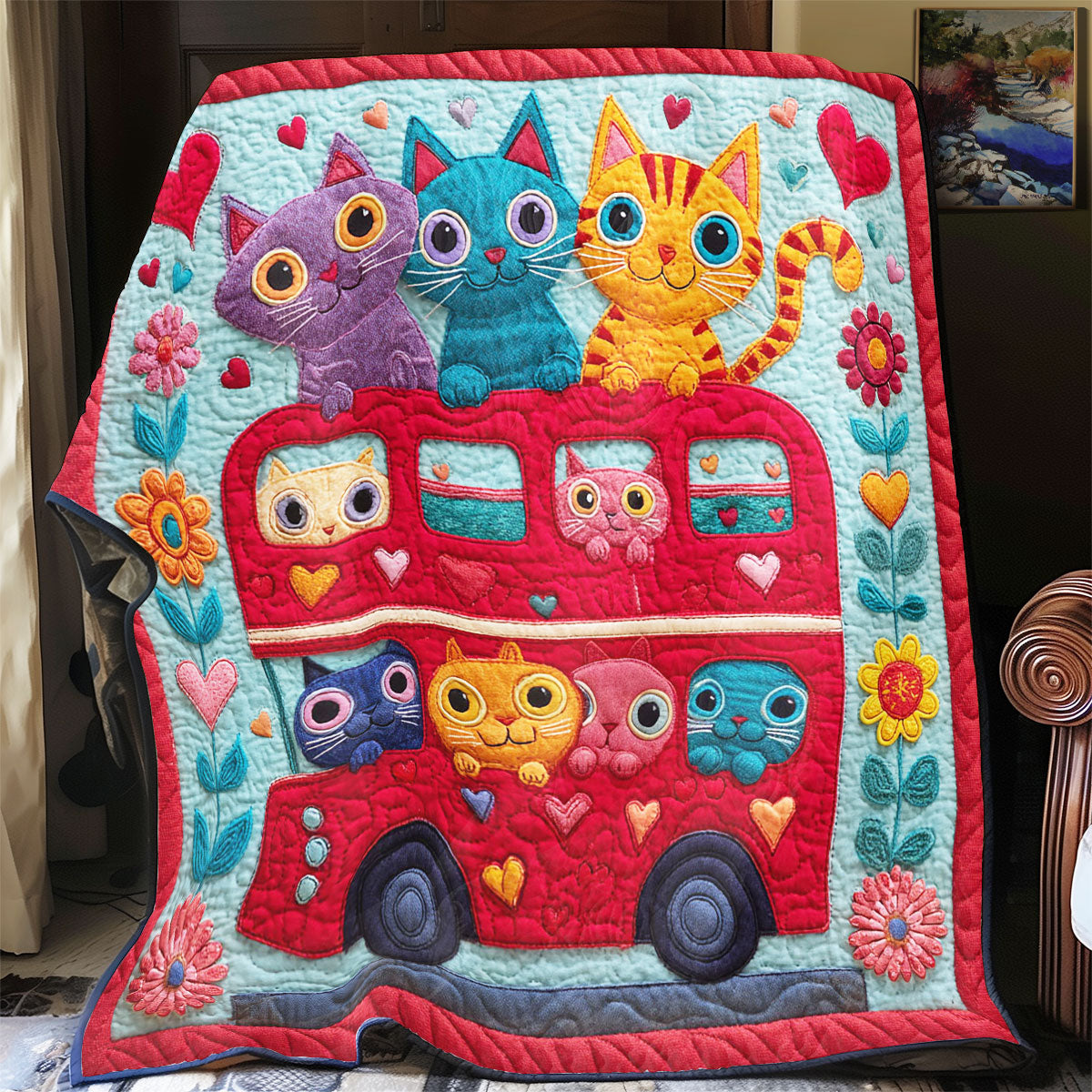 Groovy Cat Ride CW1411005CL Quilt