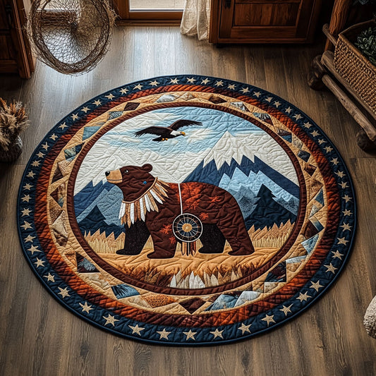 Tribe Native Bear WY2504023CL Quilted Round Mat