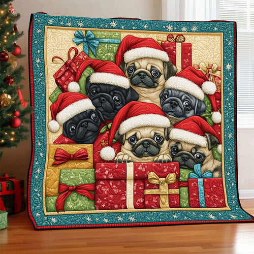 Merry Pugs CP1411069CL Quilt