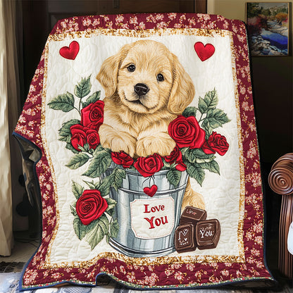 Golden Retriever Valentine WX2712024CL Quilt