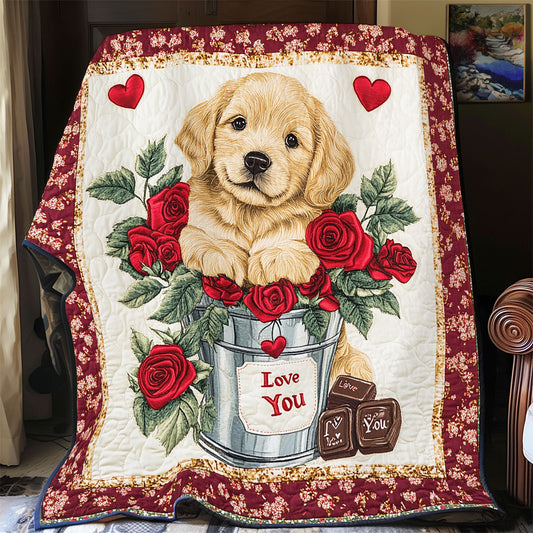 Golden Retriever Valentine WX2712024CL Quilt