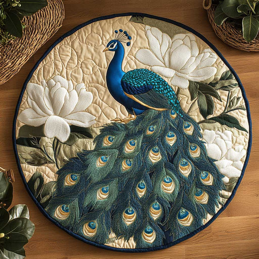 Peacock Harmony WN2203073CL Quilted Round Mat