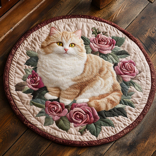 Ragdoll Cat Rose CW1206035CL Quilted Round Mat