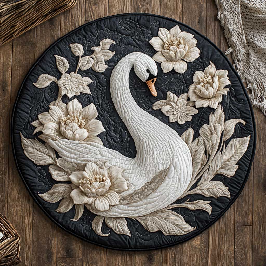 White Swan Elegance WN2203097CL Quilted Round Mat