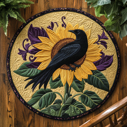 Night Wings Sunflower WP0204007CL Quilted Round Mat