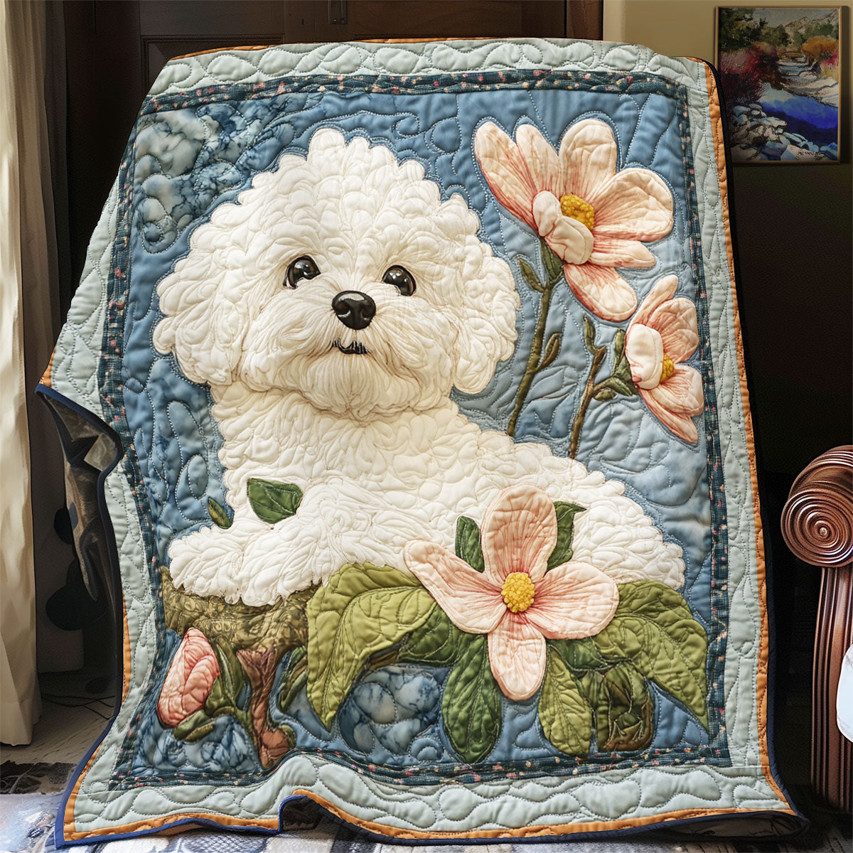 Bichon Frise Magnolia WX1703005CL Quilt