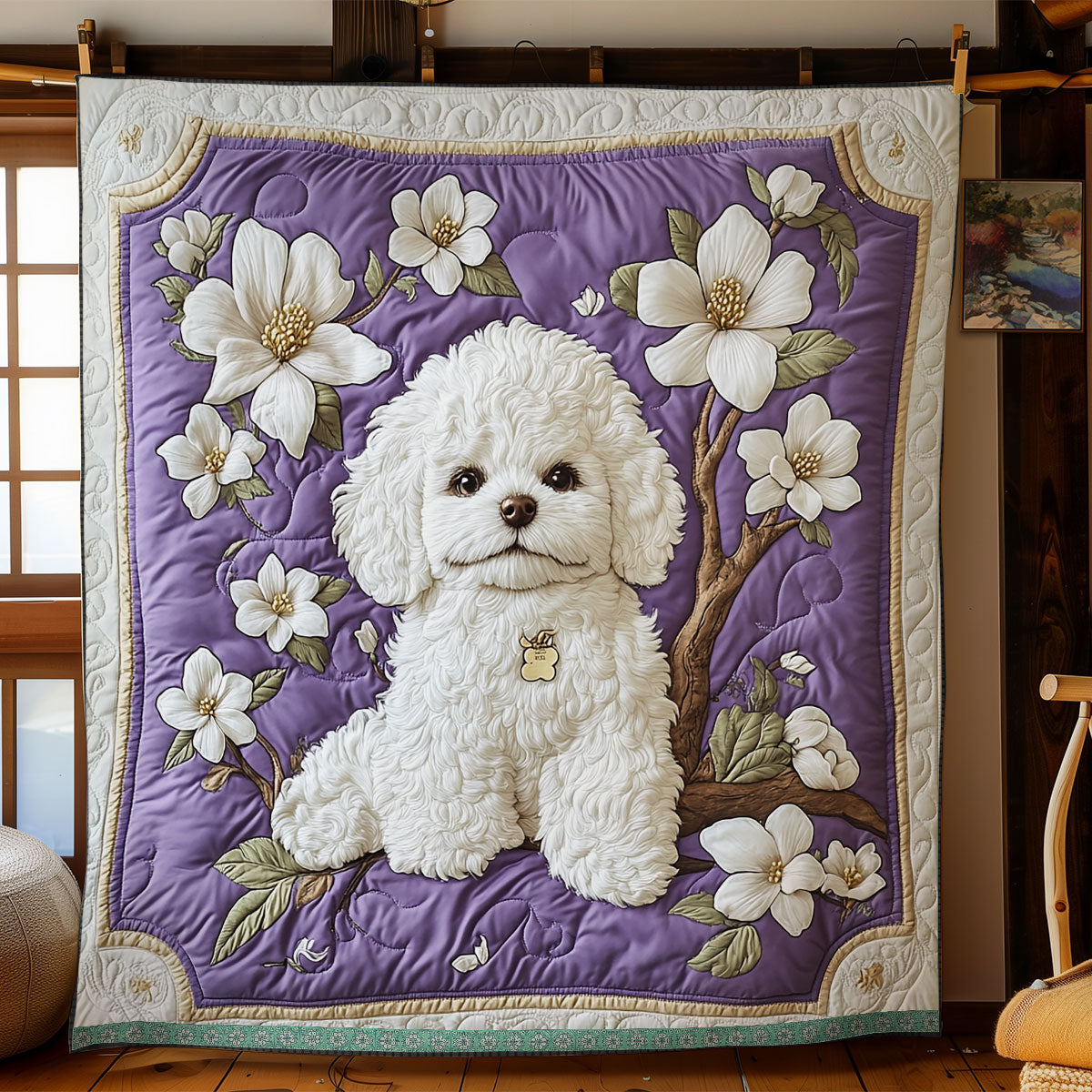 Bichon Frise Magnolia WX2103005CL Quilt