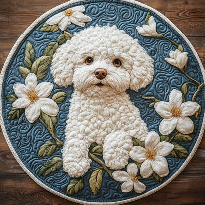 Bichon Frise Magnolia WX2103104CL Quilted Round Mat