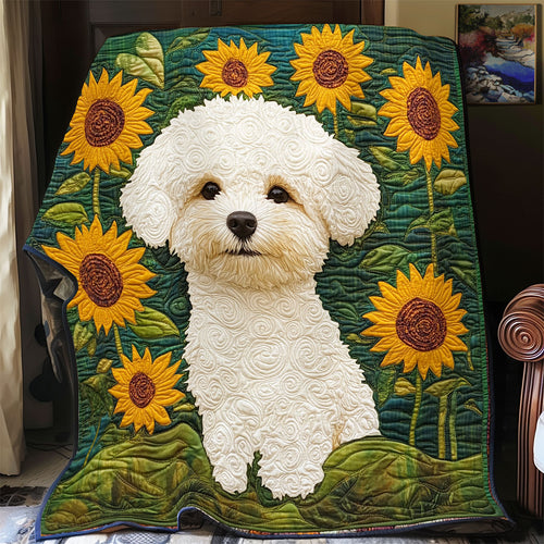 Bichon Frise Sunflower WX2103006CL Quilt