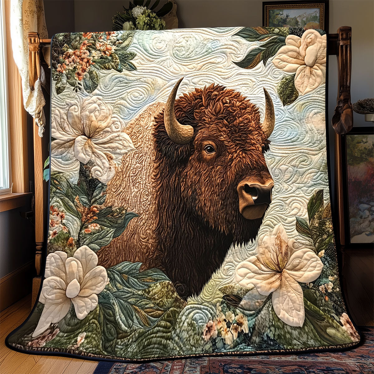 Bison Frise Flower WX1703006CL Quilt