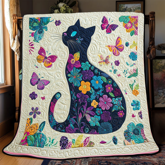 Black Cat Flower WX1703008CL Quilt