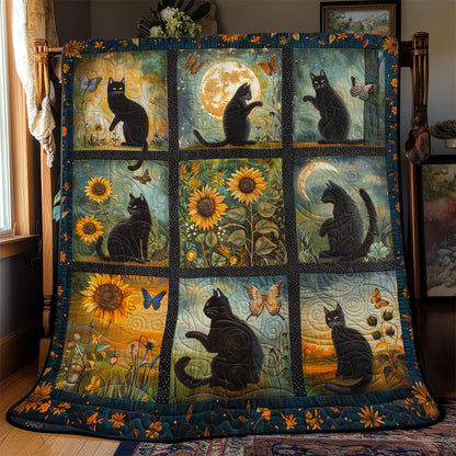 Black Cat In Bloom YR0502035CL Quilt