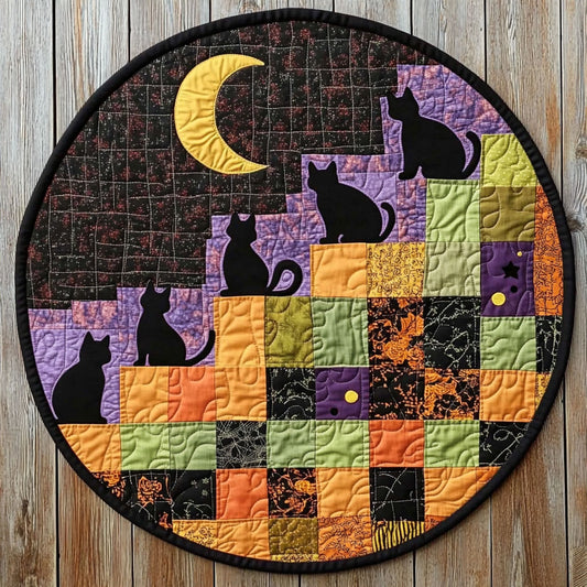 Black Cat WU2503064CL Quilted Round Mat
