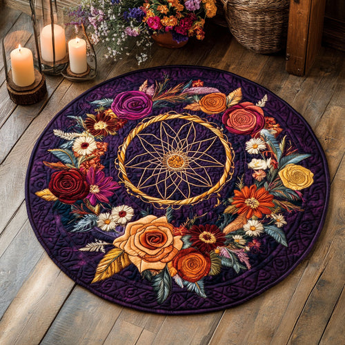 Blooming Dreamcatcher WU2103092CL Quilted Round Mat