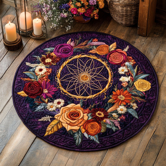 Blooming Dreamcatcher WU2103092CL Quilted Round Mat