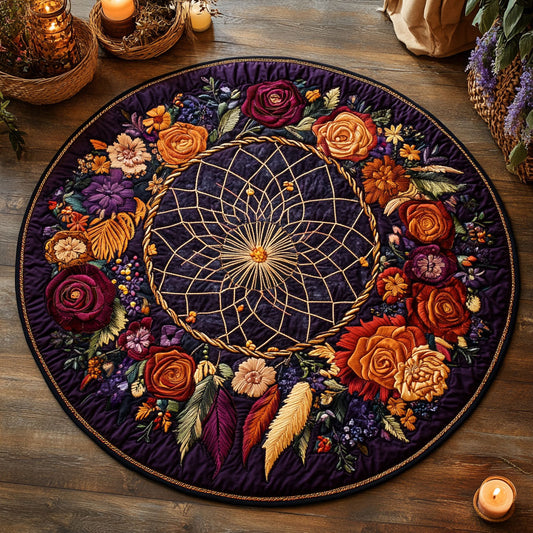 Blooming Dreamcatcher WU2103095CL Quilted Round Mat