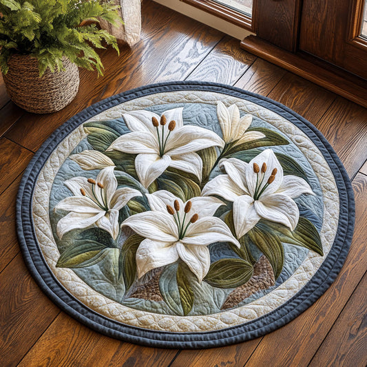 Blooming Lilies CP0107009CL Quilted Round Mat