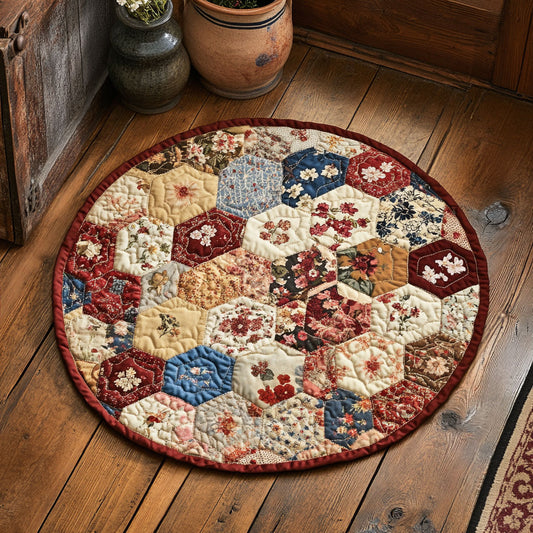 Blooming Patchwork WU2103076CL Quilted Round Mat