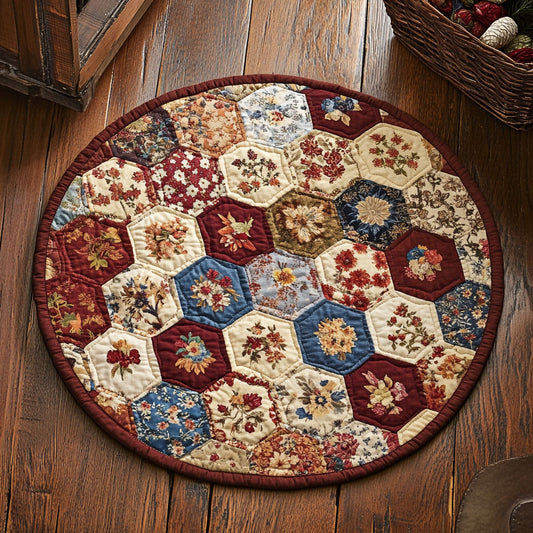 Blooming Patchwork WU2103078CL Quilted Round Mat