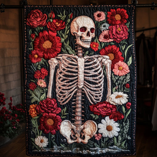 Blooming Skull WU2612063CL Quilt