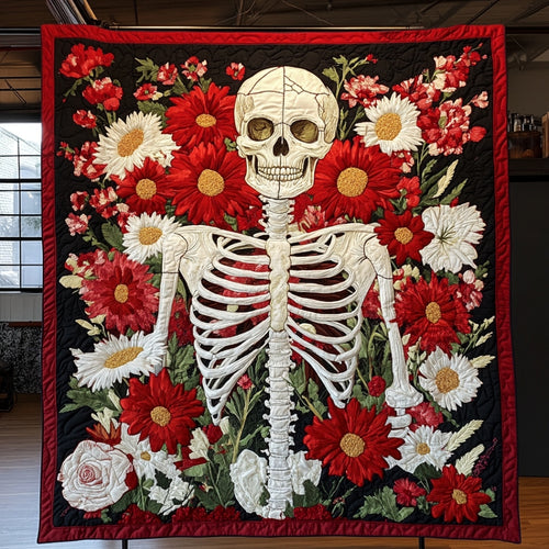 Blooming Skull WU2612065CL Quilt