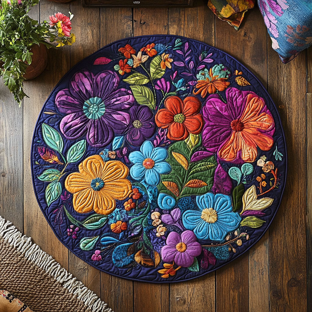 Blooming Whisper WU2003063CL Quilted Round Mat