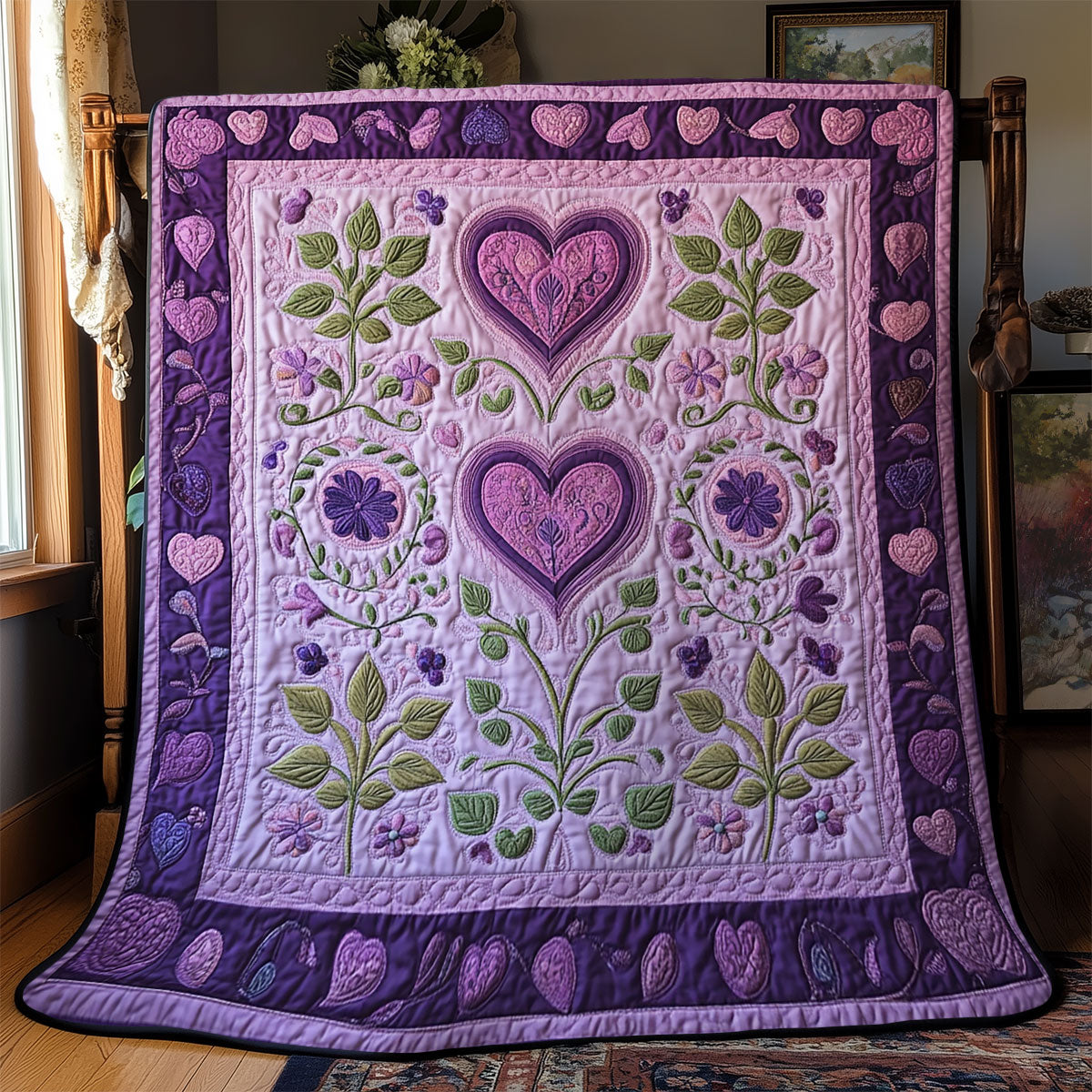 Blossoming Hearts YR0802005CL Quilt