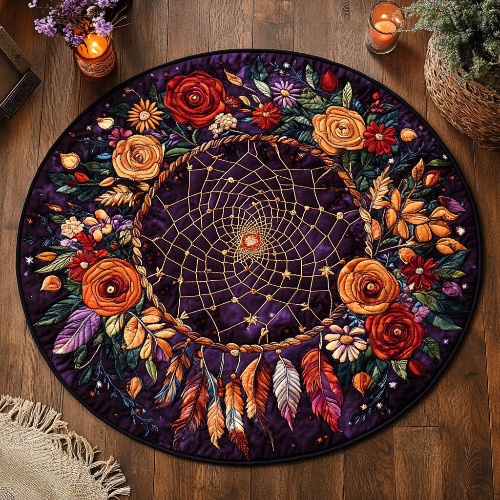 Boho Dreamcatcher WU2103089CL Quilted Round Mat
