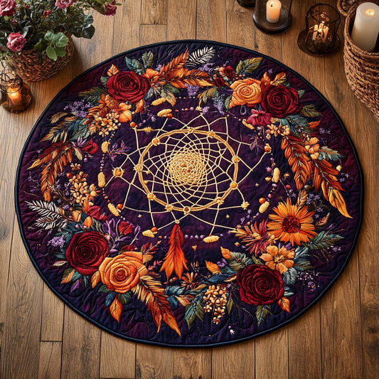 Boho Dreamcatcher WU2103090CL Quilted Round Mat