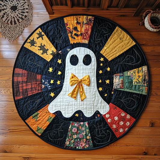 Bowtie Boo WJ0708130CL Quilted Round Mat