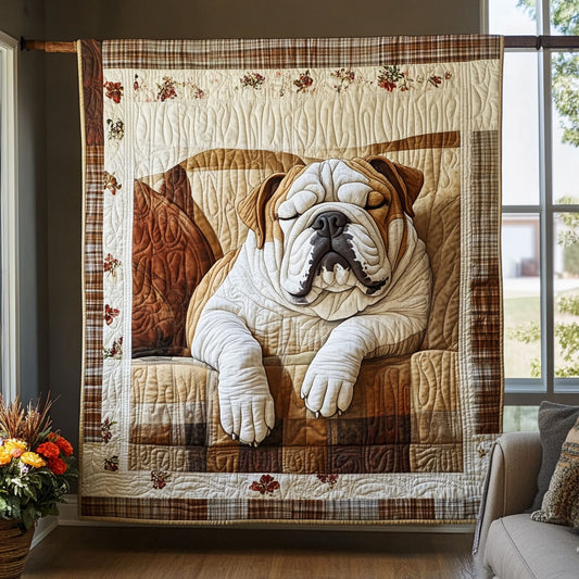 Bulldog Sleeping YR1002043CL Quilt