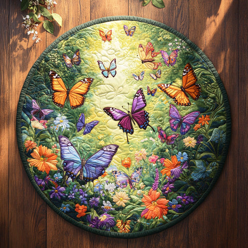 Butterfly Foliage WU2103001CL Quilted Round Mat
