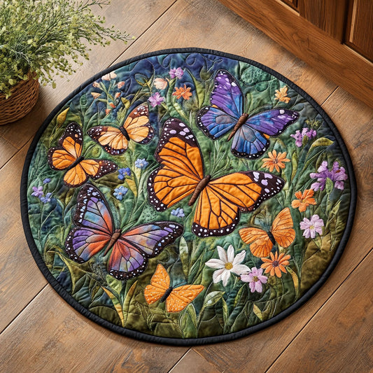 Butterfly Foliage WU2103002CL Quilted Round Mat
