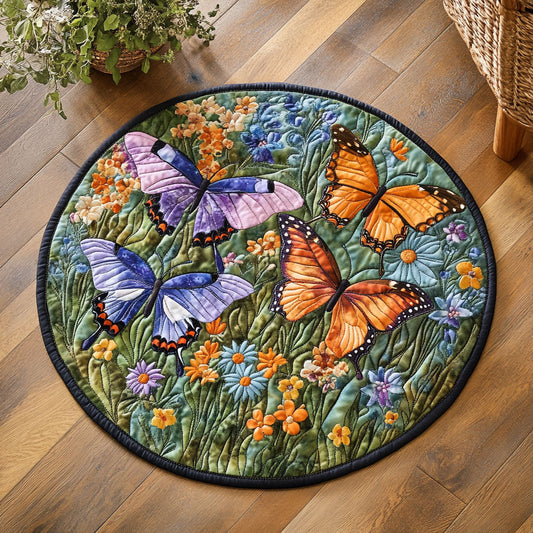 Butterfly Foliage WU2103003CL Quilted Round Mat